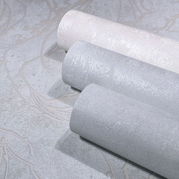 Tapete Grau, Silber, Grün Marburg Vliestapete (34273)