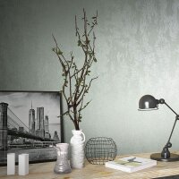 Tapete Grau, Silber, Gr&uuml;n Marburg Vliestapete (34273)