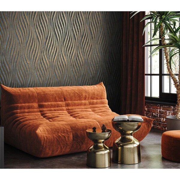 Tapete Braun, Schwarz, Anthrazit Marburg Vliestapete (34263)