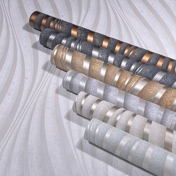 Tapete Beige, Creme, Grau, Silber Marburg Vliestapete (34260)