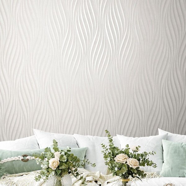 Tapete Grau, Silber, Weiß Marburg Vliestapete (34258)