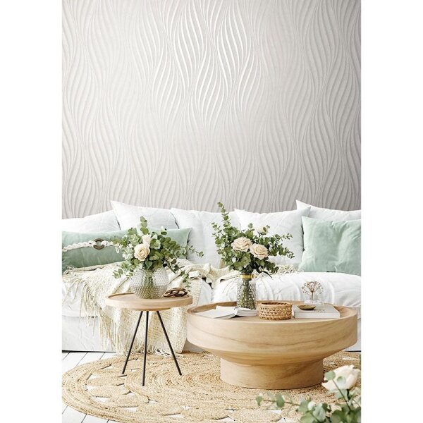 Tapete Grau, Silber, Weiß Marburg Vliestapete (34258)