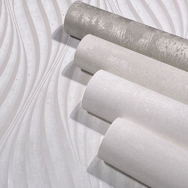 Tapete Grau, Silber, Weiß Marburg Vliestapete (34258)