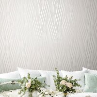 Tapete Grau, Silber, Wei&szlig; Marburg Vliestapete (34258)