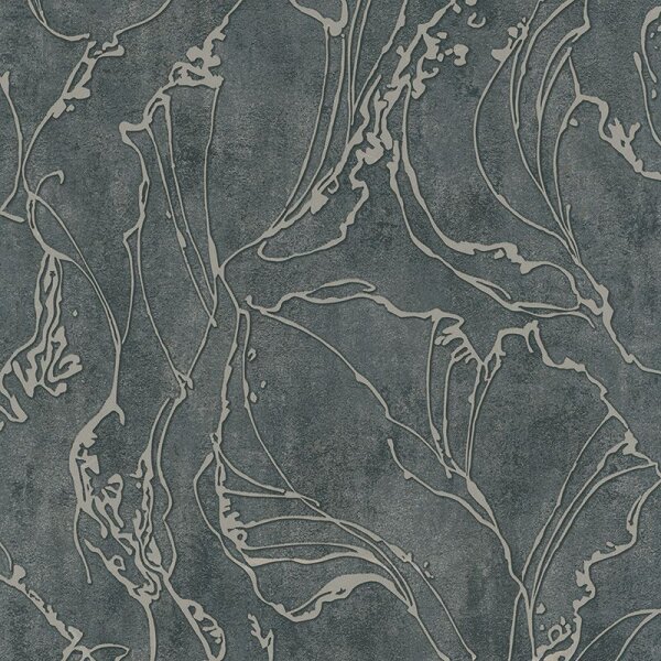 Tapete Grau, Silber, Schwarz, Anthrazit Marburg Vliestapete (34257)