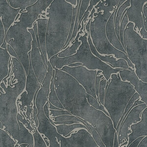 Tapete Grau, Silber, Schwarz, Anthrazit Marburg Vliestapete (34257)