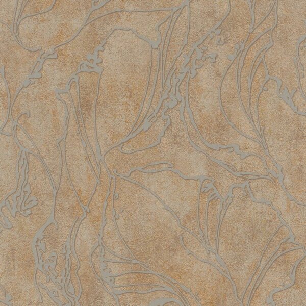 Tapete Braun, Gold, Kupfer, Grau, Silber Marburg Vliestapete (34255)