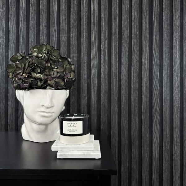 Tapete Holzpaneel Akustikpaneel Schwarz (92513)