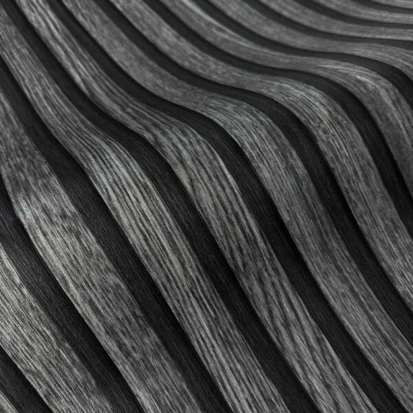 Tapete Holzpaneel Akustikpaneel Schwarz (92513)