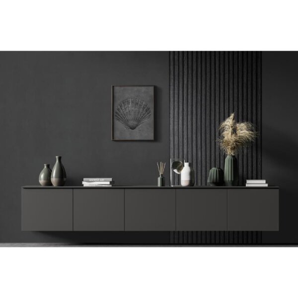 Tapete Holzpaneel Akustikpaneel Schwarz (92513)