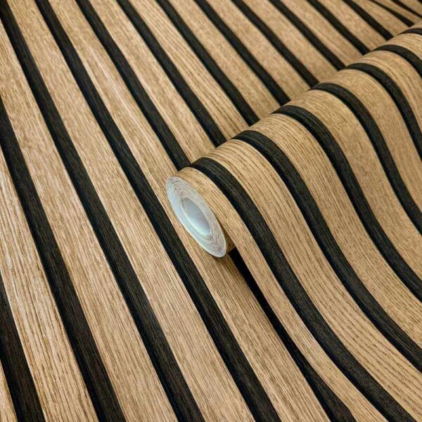 Tapete Holzpaneel Akustikpaneel Braun (92512)