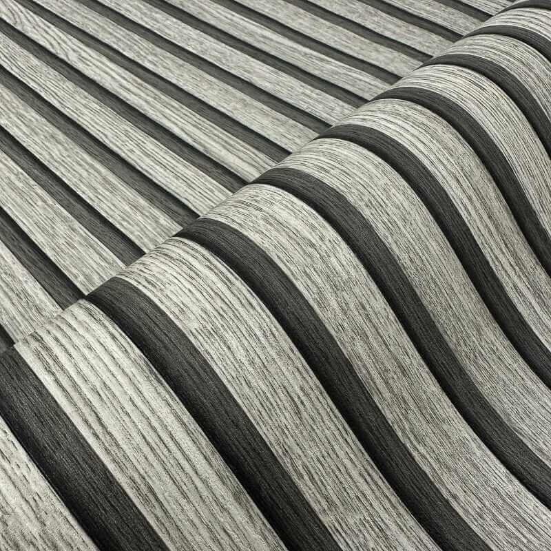 Tapete Holzpaneel Akustikpaneel Grau (92511)