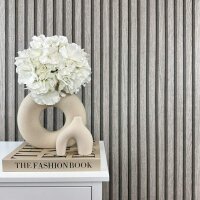 Tapete Holzpaneel Akustikpaneel Grau (92511)