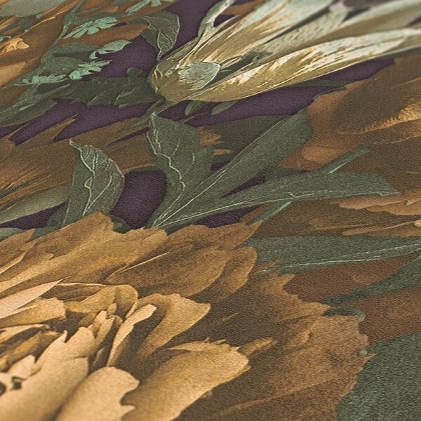 Tapete Braun, Grün, Lila, Flieder AS-Creation Vliestapete (385092)