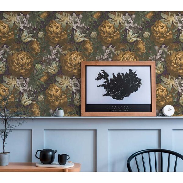 Tapete Braun, Grün, Lila, Flieder AS-Creation Vliestapete (385092)