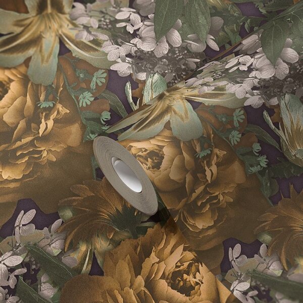 Tapete Braun, Grün, Lila, Flieder AS-Creation Vliestapete (385092)