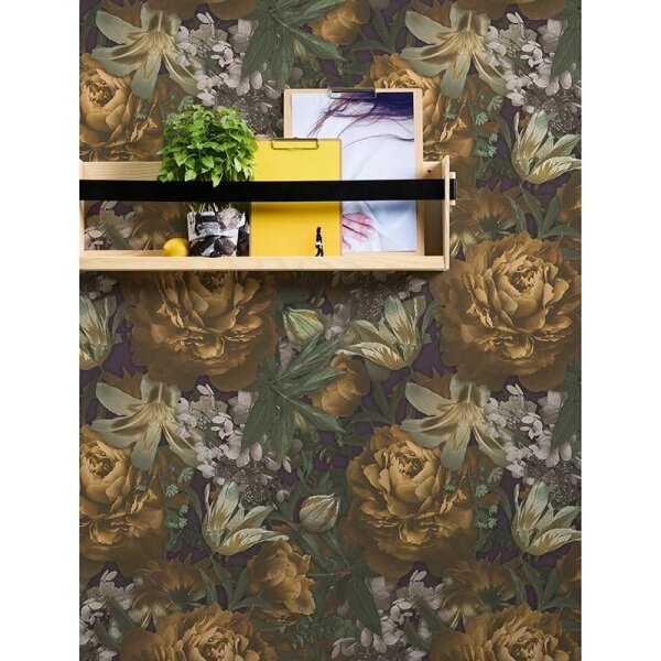 Tapete Braun, Grün, Lila, Flieder AS-Creation Vliestapete (385092)