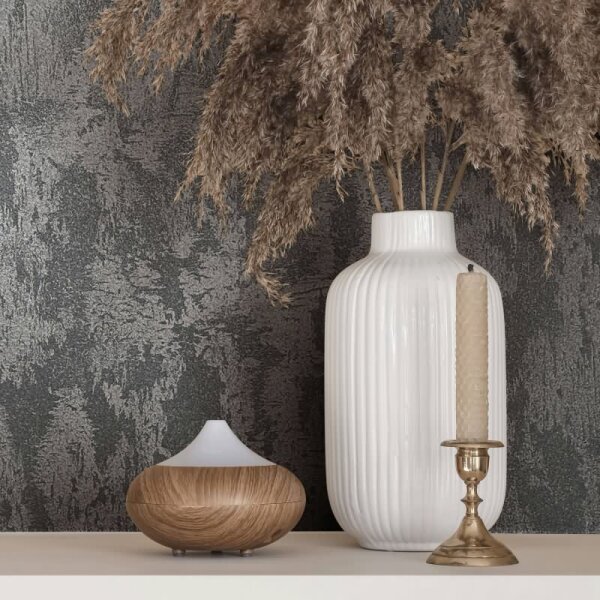 Tapete Schwarz, Anthrazit, Marburg Vliestapete (35130)