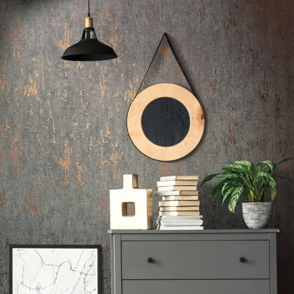 Tapete Schwarz, Anthrazit, Marburg Vliestapete (35146)