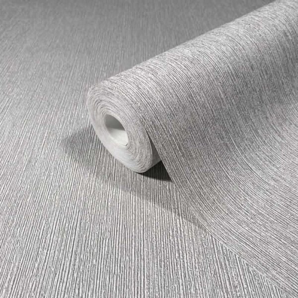 Vliestapete in Textiloptik mit strukturierter Oberfläche grau Uni (35353)