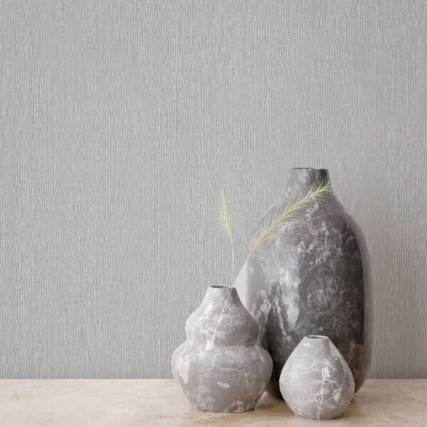 Vliestapete in Textiloptik mit strukturierter Oberfläche grau Uni (35353)