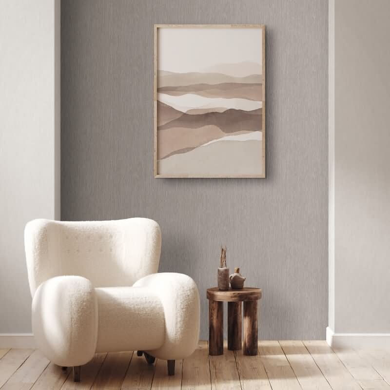 Vliestapete in Textiloptik mit strukturierter Oberfläche grau, braun Uni (35354)