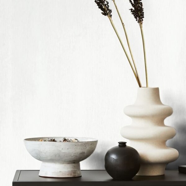 Vliestapete in Textiloptik mit strukturierter Oberfläche weiß Uni (35356)