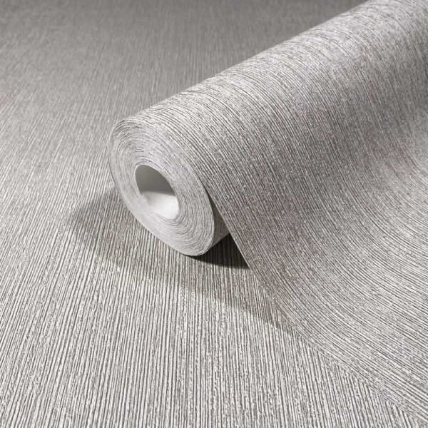 Vliestapete in Textiloptik mit strukturierter Oberfläche grau Uni (35357)