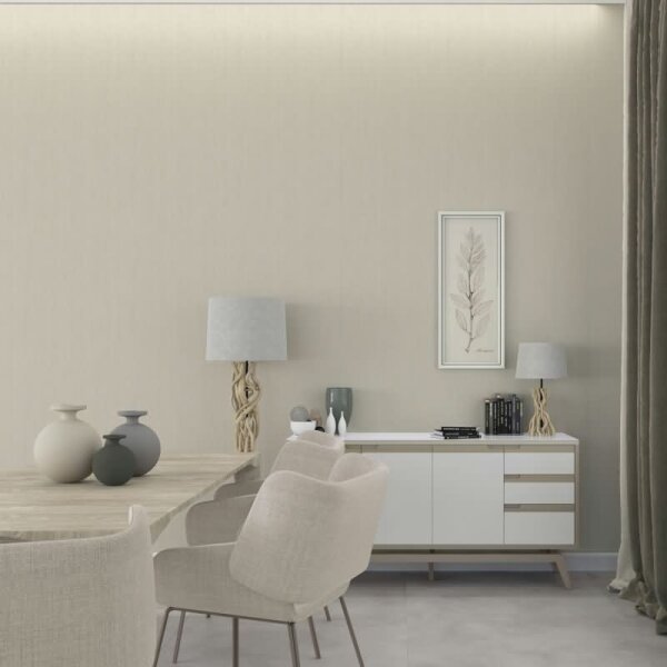Vliestapete in Textiloptik mit strukturierter Oberfläche beige Uni (35359)