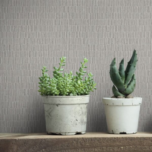 Vliestapete strukturiertes Kachelmotiv grau Textiloptik (35363)