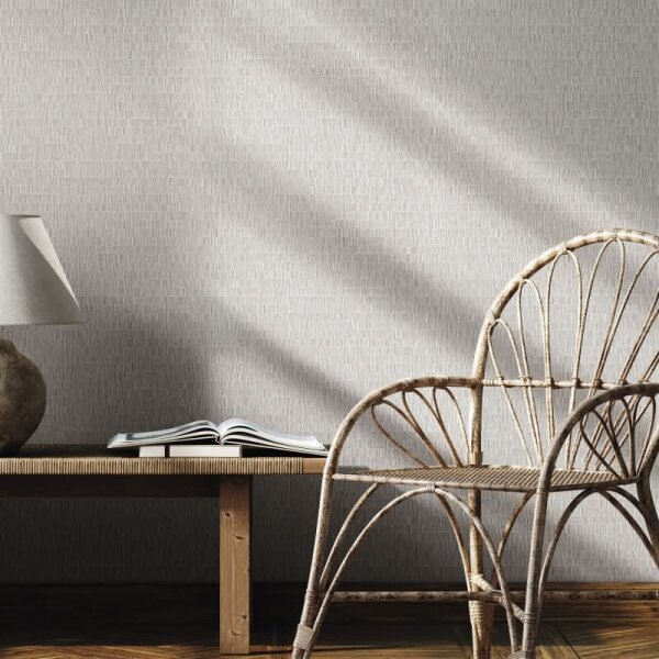 Vliestapete strukturiertes Kachelmotiv grau Textiloptik (35363)