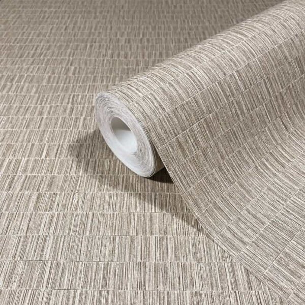 Vliestapete strukturiertes Kachelmotiv beige, braun Textiloptik (35365)