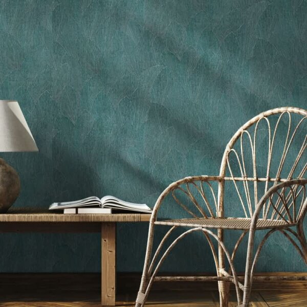 Vliestapete mit strukturiertes Blattmotiv grün Floral (35376)