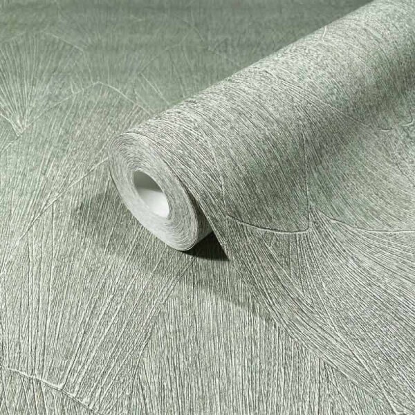 Vliestapete mit strukturiertes Blattmotiv grün Floral (35377)