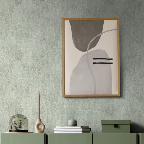 Vliestapete mit strukturiertes Blattmotiv grün Floral (35377)