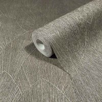 Vliestapete mit strukturiertes Blattmotiv grau Floral...