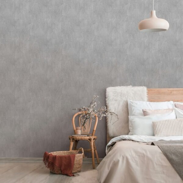 Vliestapete mit strukturiertes Blattmotiv grau Floral (35392)