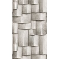 Vliestapete mit Holzmotiv geometrisch wei&szlig;, schwarz...
