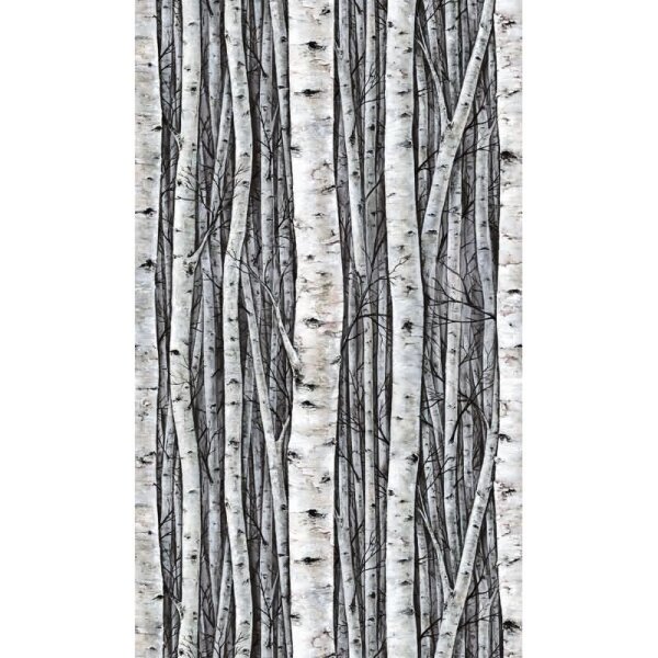 Vliestapete mit Wäldern und Buchenbäumen grau, blau Floral (35395)