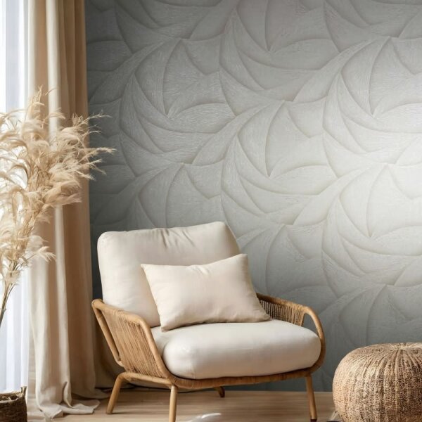 Vliestapete in Beige 3D-Optik Wellen Grafisch Modern für Wohnzimmer Schlafzimmer Küche (35502)