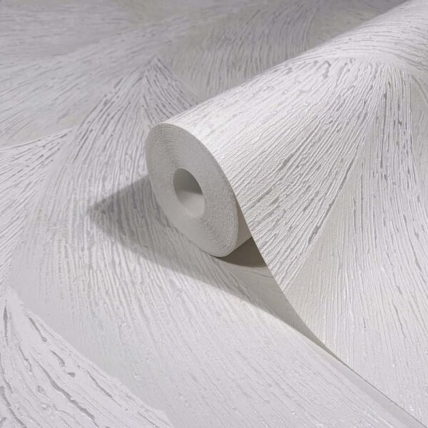 Vliestapete in Weiß 3D-Optik Wellen Grafisch Modern für Wohnzimmer Schlafzimmer Küche (35503)