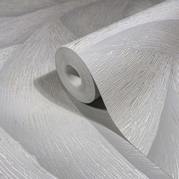 Vliestapete in Grau 3D-Optik Wellen Grafisch Modern für Wohnzimmer Schlafzimmer Küche (35504)