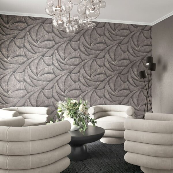 Vliestapete in Schwarz, Bronze 3D-Optik Wellen Grafisch Modern für Wohnzimmer Schlafzimmer Küche (35505)