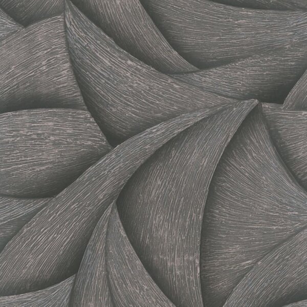 Vliestapete in Schwarz, Bronze 3D-Optik Wellen Grafisch Modern für Wohnzimmer Schlafzimmer Küche (35505)