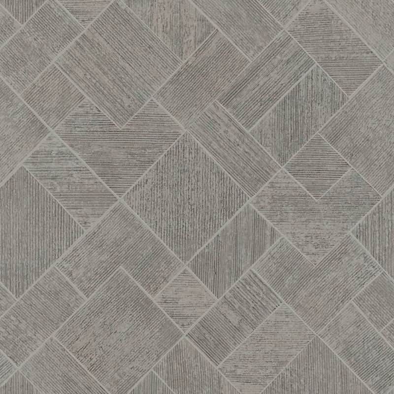 Vliestapete in Silber, Grau Karriert, Rautenmuster Grafisch Geometrisch für Wohnzimmer Schlafzimmer Küche (35511)