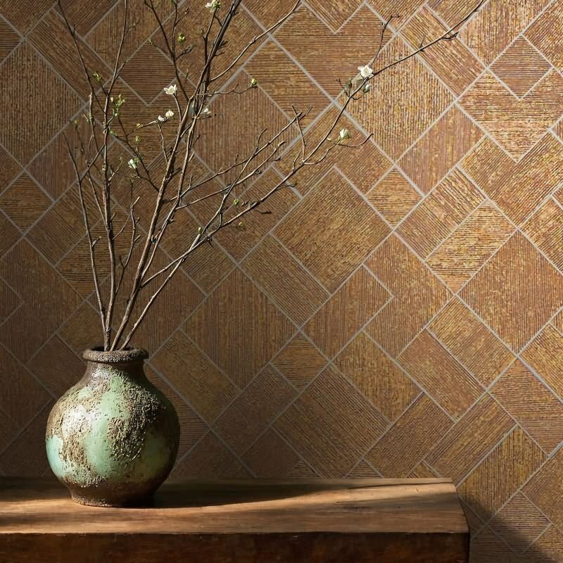 Vliestapete in Gold Karriert, Rautenmuster Grafisch Geometrisch für Wohnzimmer Schlafzimmer Küche (35513)