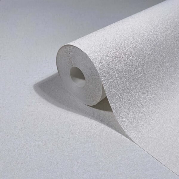 Vliestapete in Weiß Strukturiertes Textil Putzoptik Uni für Wohnzimmer Schlafzimmer Küche (35514)