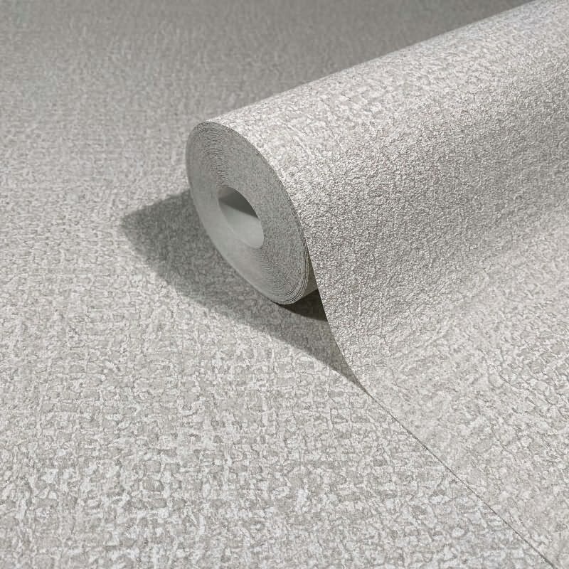 Vliestapete in Grau, Beige Strukturiertes Textil Putzoptik Uni für Wohnzimmer Schlafzimmer Küche (35516)