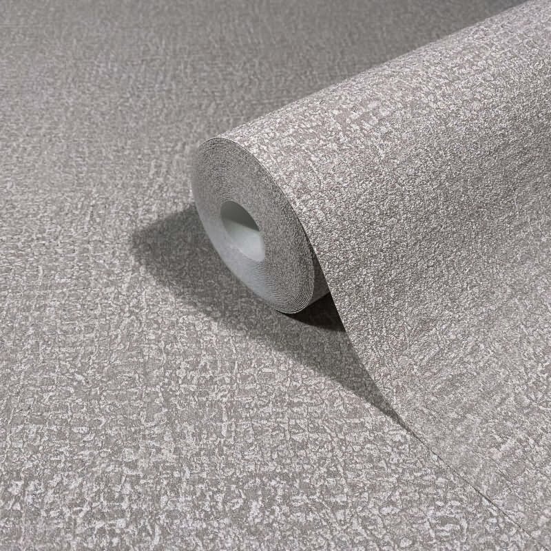 Vliestapete in Grau Strukturiertes Textil Putzoptik Uni für Wohnzimmer Schlafzimmer Küche (35518)