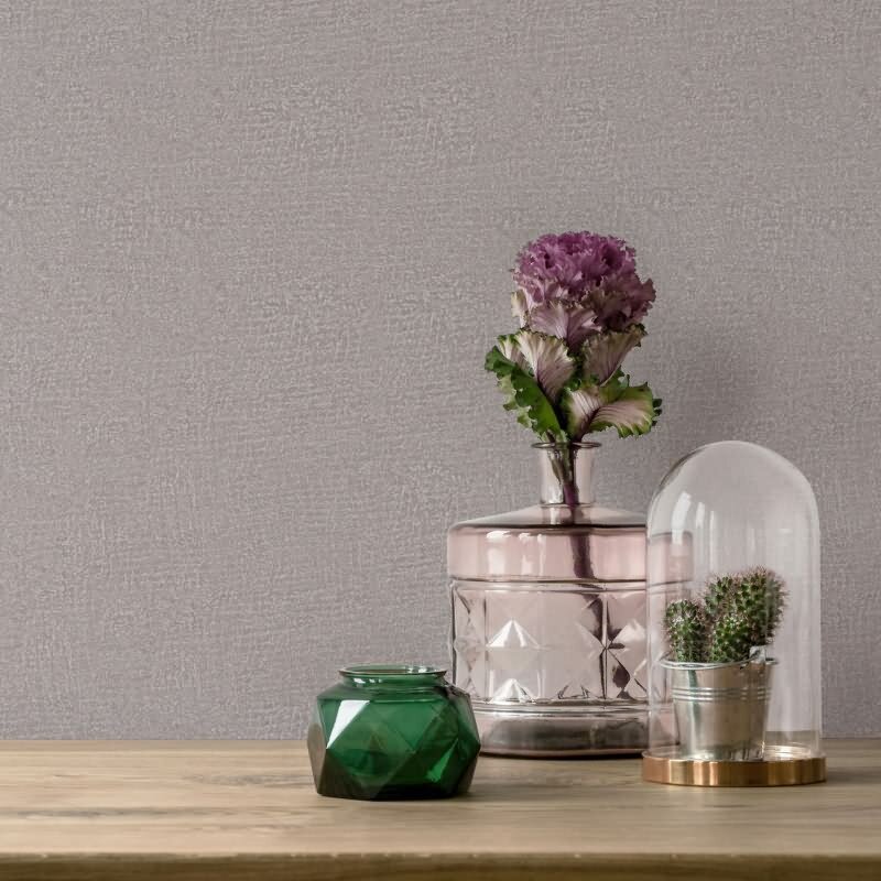 Vliestapete in Grau Strukturiertes Textil Putzoptik Uni für Wohnzimmer Schlafzimmer Küche (35518)